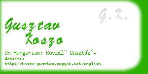 gusztav koszo business card